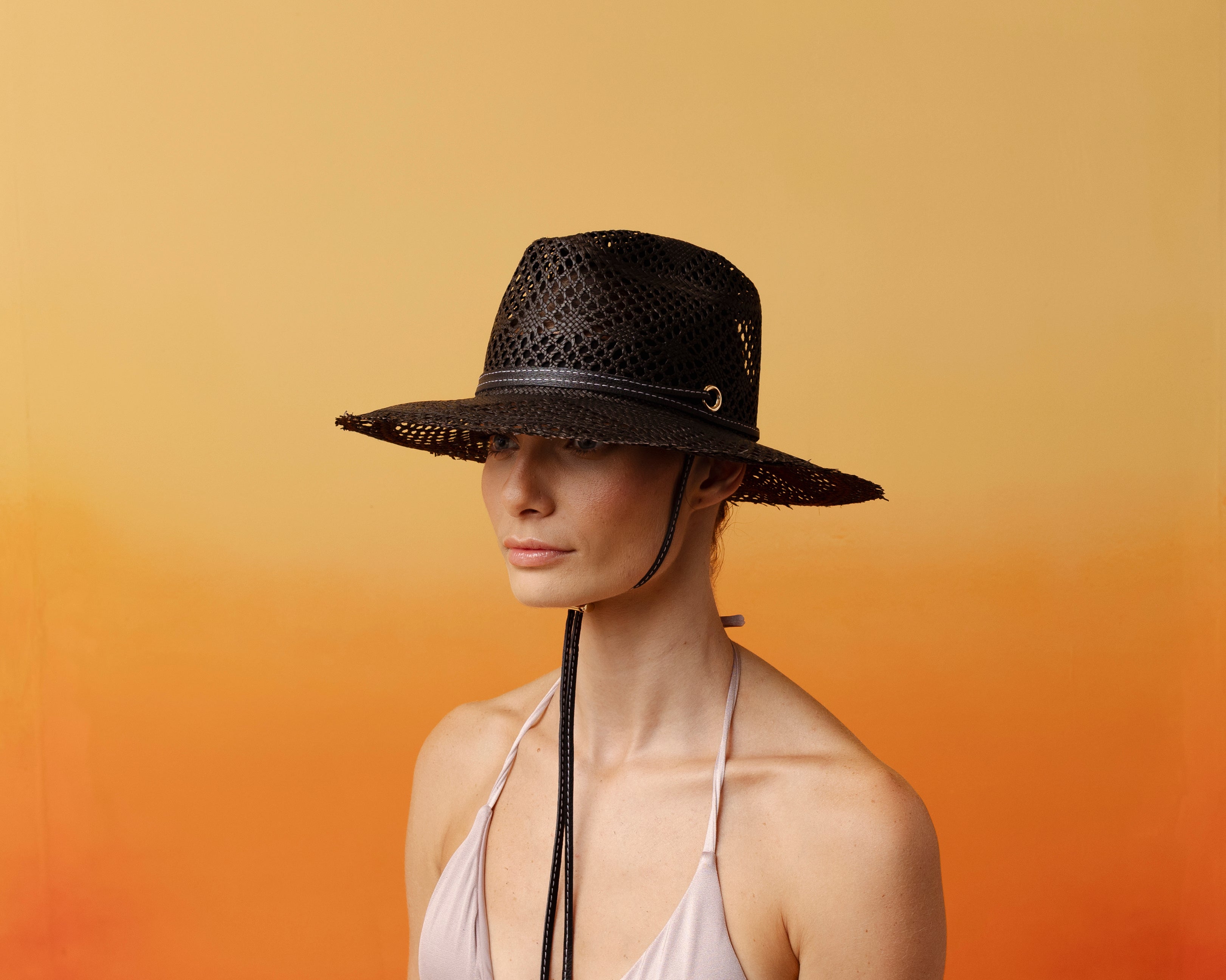 Chapeau Aguacate à tissage ouvert et à long bord