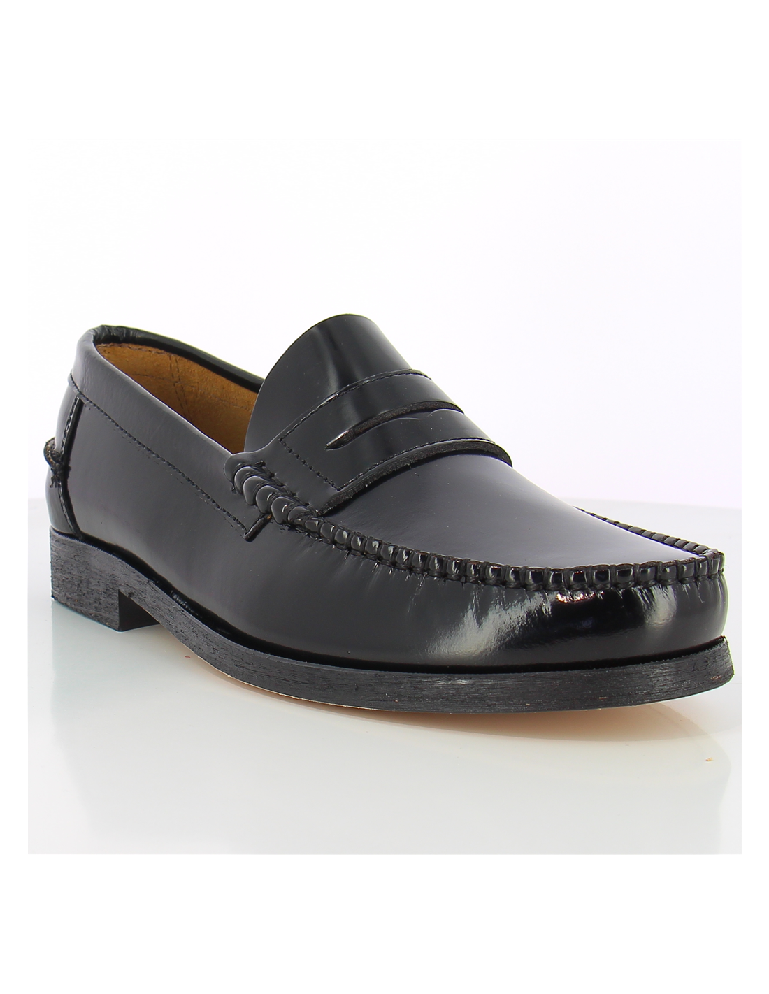 hylton mocassin homme 81960-01 cuir noir