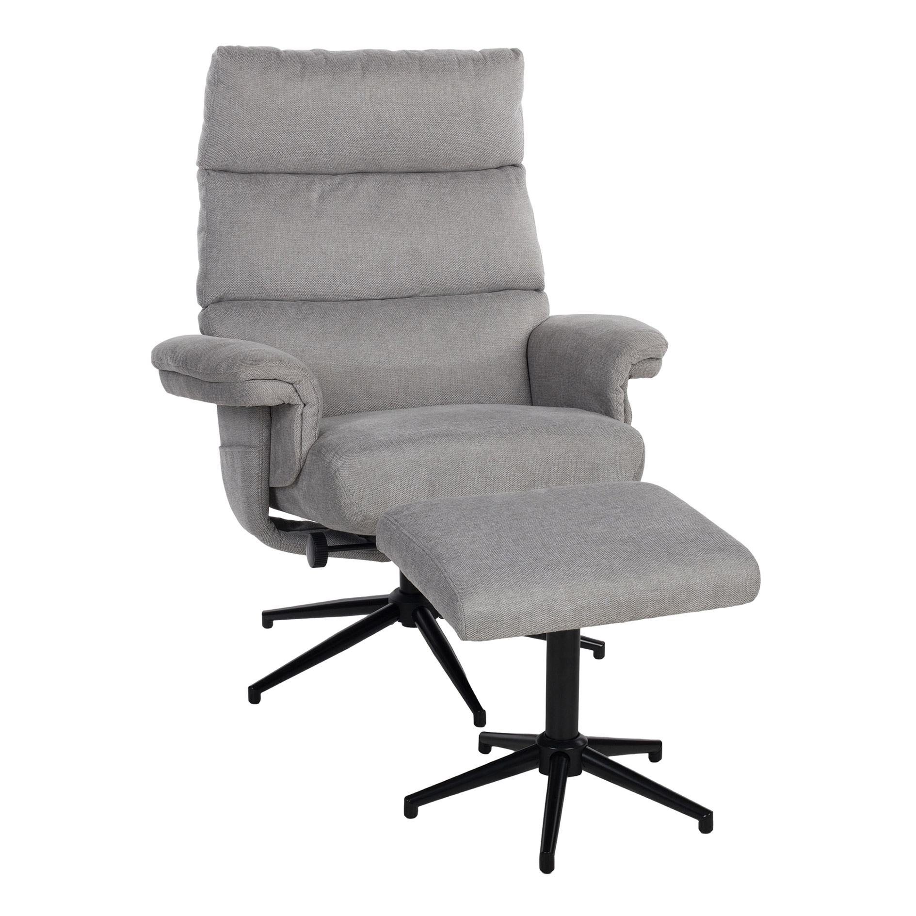 Relaxsessel mit Hocker - steingrau - Relaxfunktion