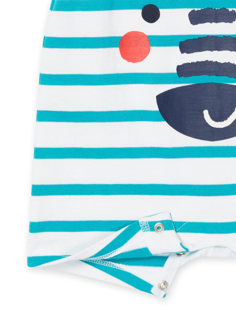 Combinaison courte turquoise à imprimé à rayures