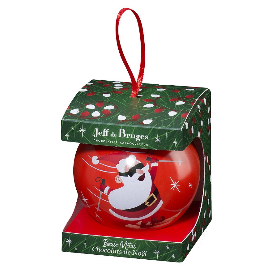 Boule de Noël Rouge garnie de chocolats