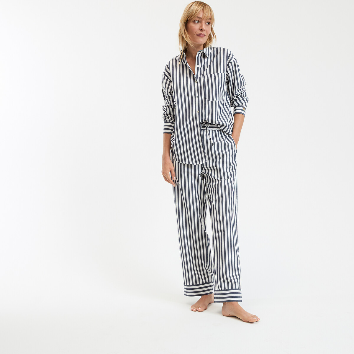 COLEÇÕES LA REDOUTE<br>Pijama Gestreepte em popeline, Signature Carlita
