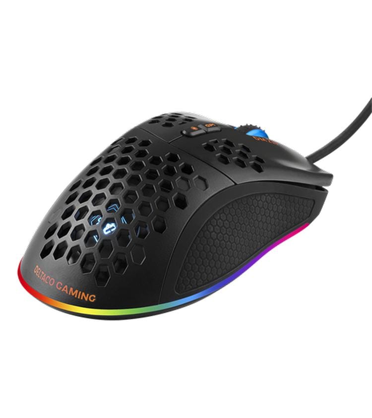 DELTACO Gaming-Maus DM210 Gaming-Maus mit 6400 dpi Auflösung und RGB-Beleuchtung