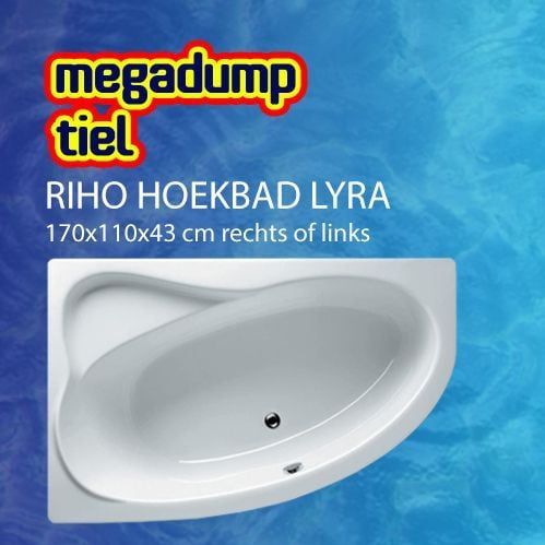 Riho Lyra Hoekbad - Acryl Wit - 170x110cm - Inbouwbad