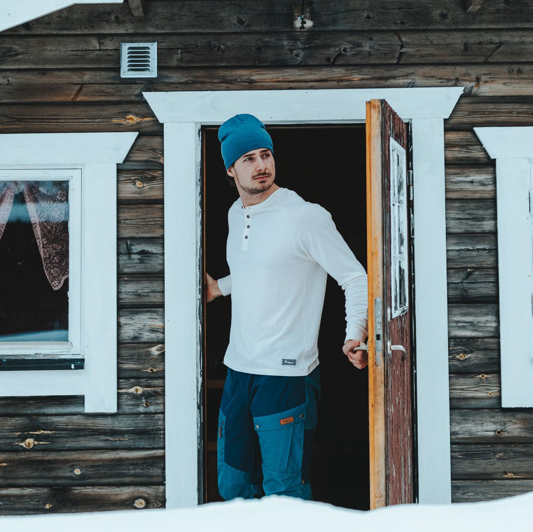 Lysebu Wool Henley Herre Vanilla White
