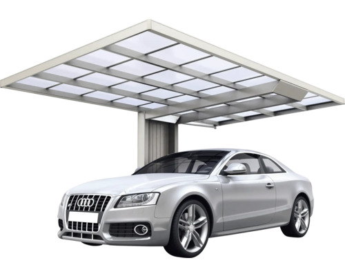Ximax Neo enkele carport, type 90, geanodiseerd aluminium, 276x495 cm, RVS-look