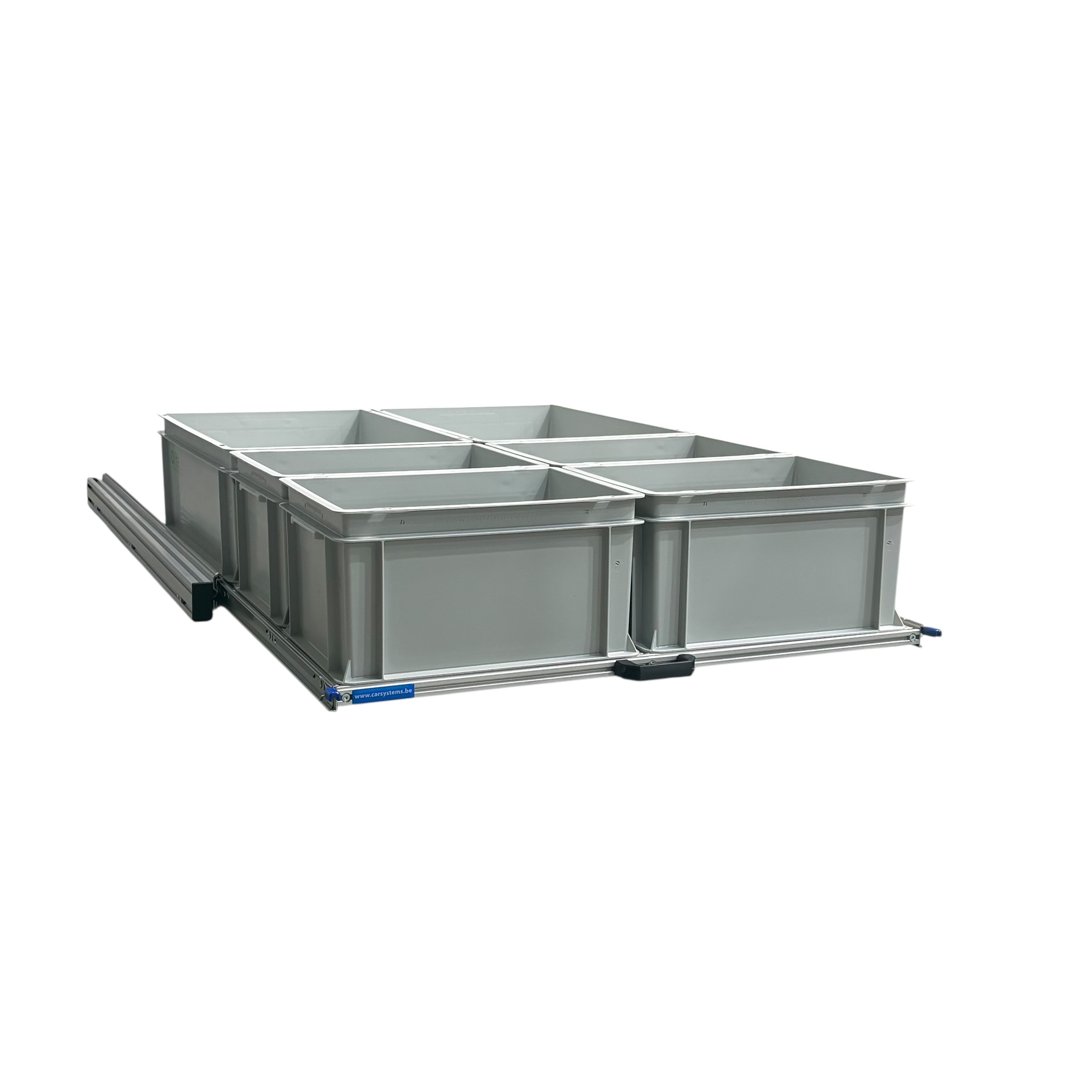 Aluminium 120x80 cm schuifframe met 6 open bakken