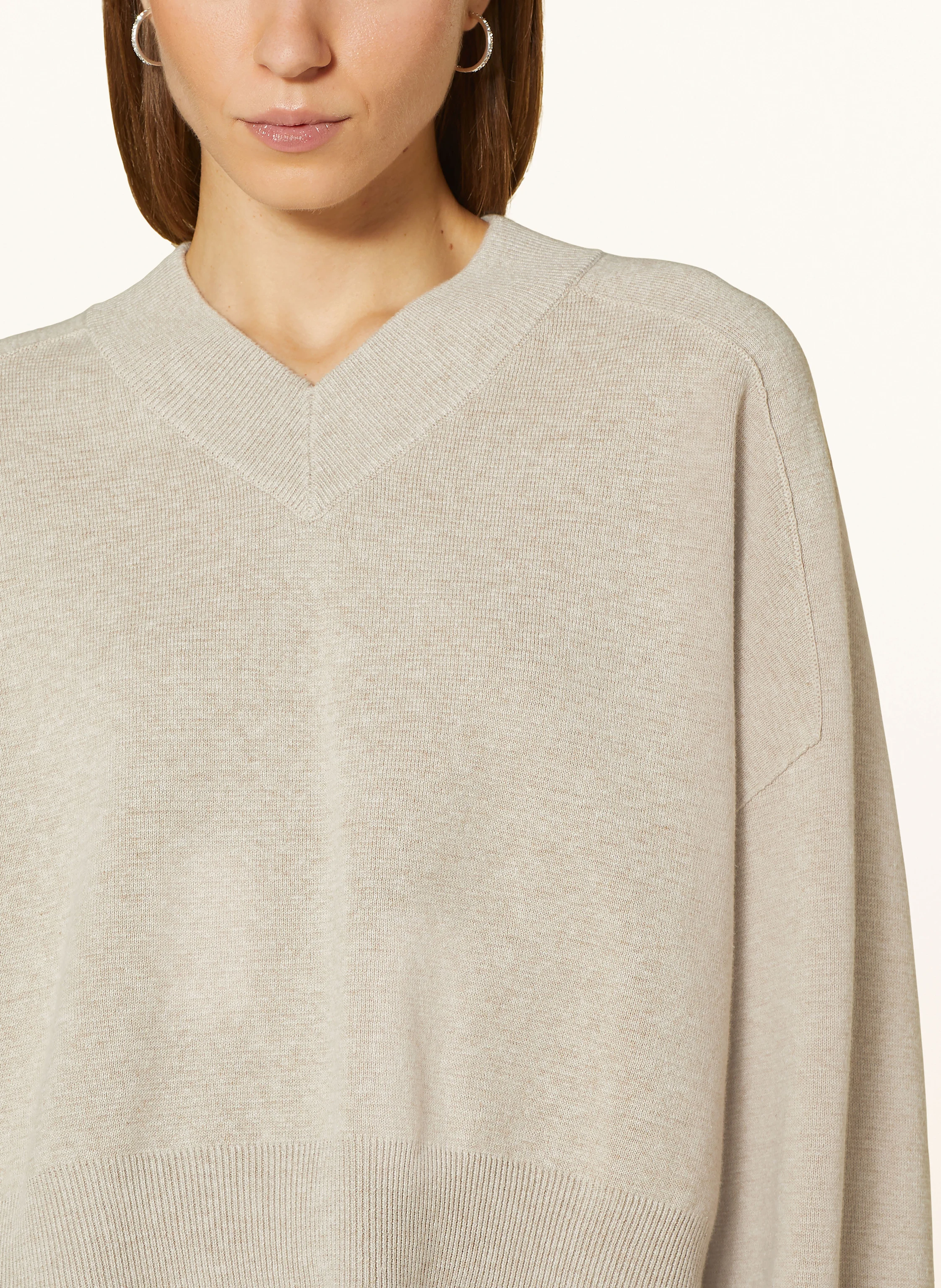MRS & HUGS Cropped-Pullover mit Leinen