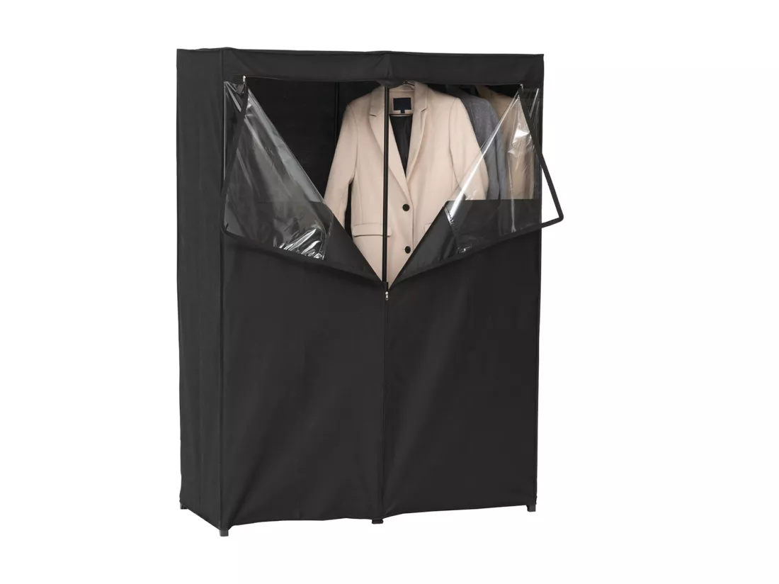 Penderie, armoire intissée en fer, polypropylène coloris noir