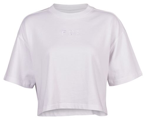 T-Shirt Manches Courtes Wordmark Premium Crop Femme Blanc