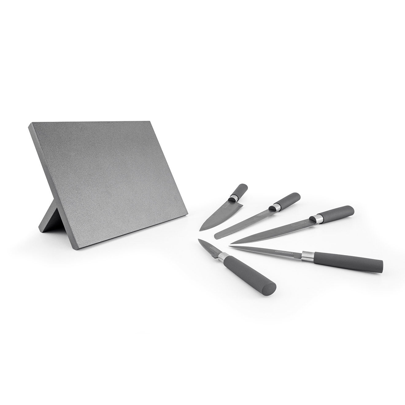 Kitchencook Ensemble de 6 couteaux avec bloc magnetique slate noir