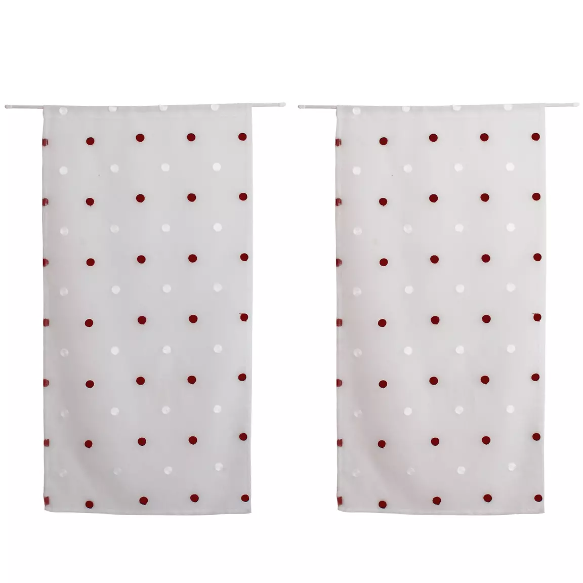 Paire de voilages passe-tringle (60 x 160 cm) Pointia Bordeaux