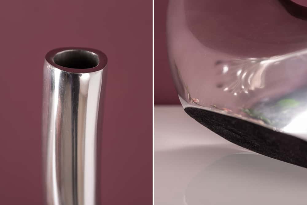 Moderne Vase WAVE XL 106cm silber Aluminium poliert Dekoration