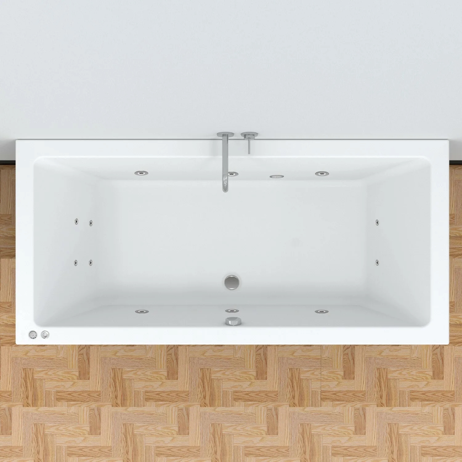 Riho Lusso bubbelbad 190x90cm wit glans pneumatisch met 6   4   2 hydrojets