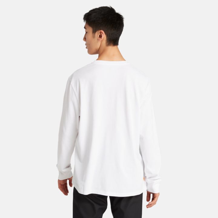 Camiseta de manga comprida da Escola de Esqui na cor branca