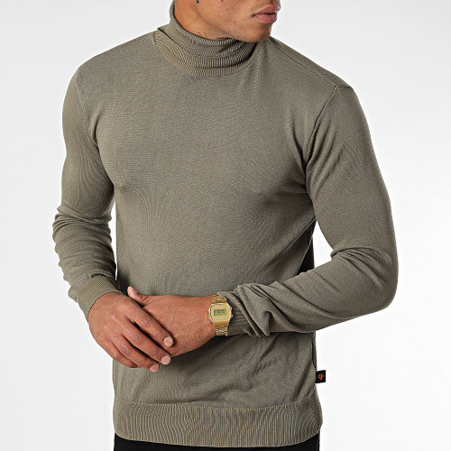 Pull Col Roulé AVR-176 Vert Kaki
