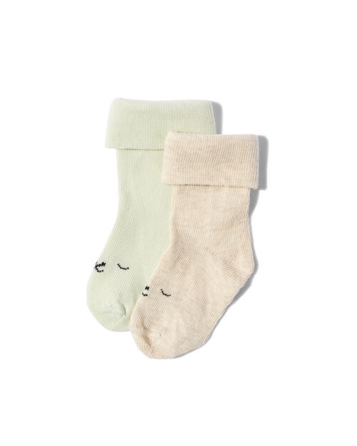 2 paires de chaussettes bébé - frimousse beige