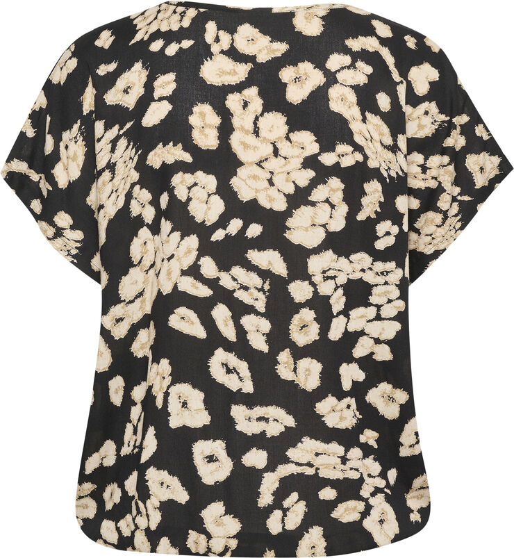Kaffe KAbeathe Stanley Blouse Black/sand leo print