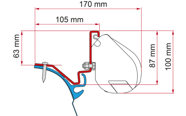 Fiamma Kit VW T6 Kepler Markisenadapter für Fiamma F35