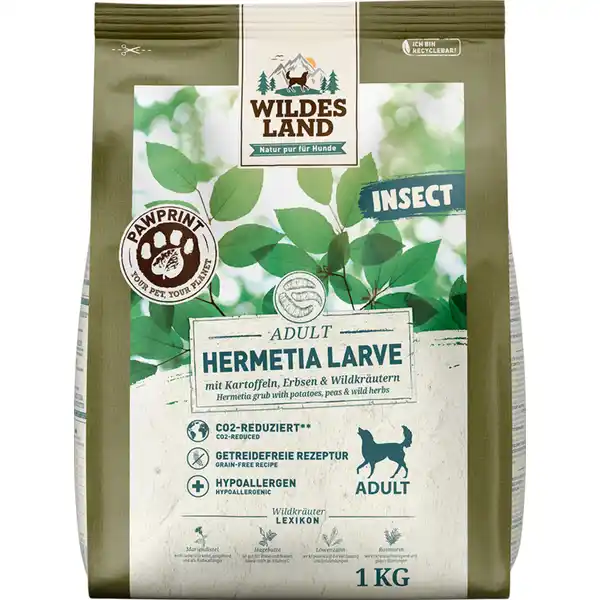 Hundefutter Adult PawPrint Insect Hermetia Larve