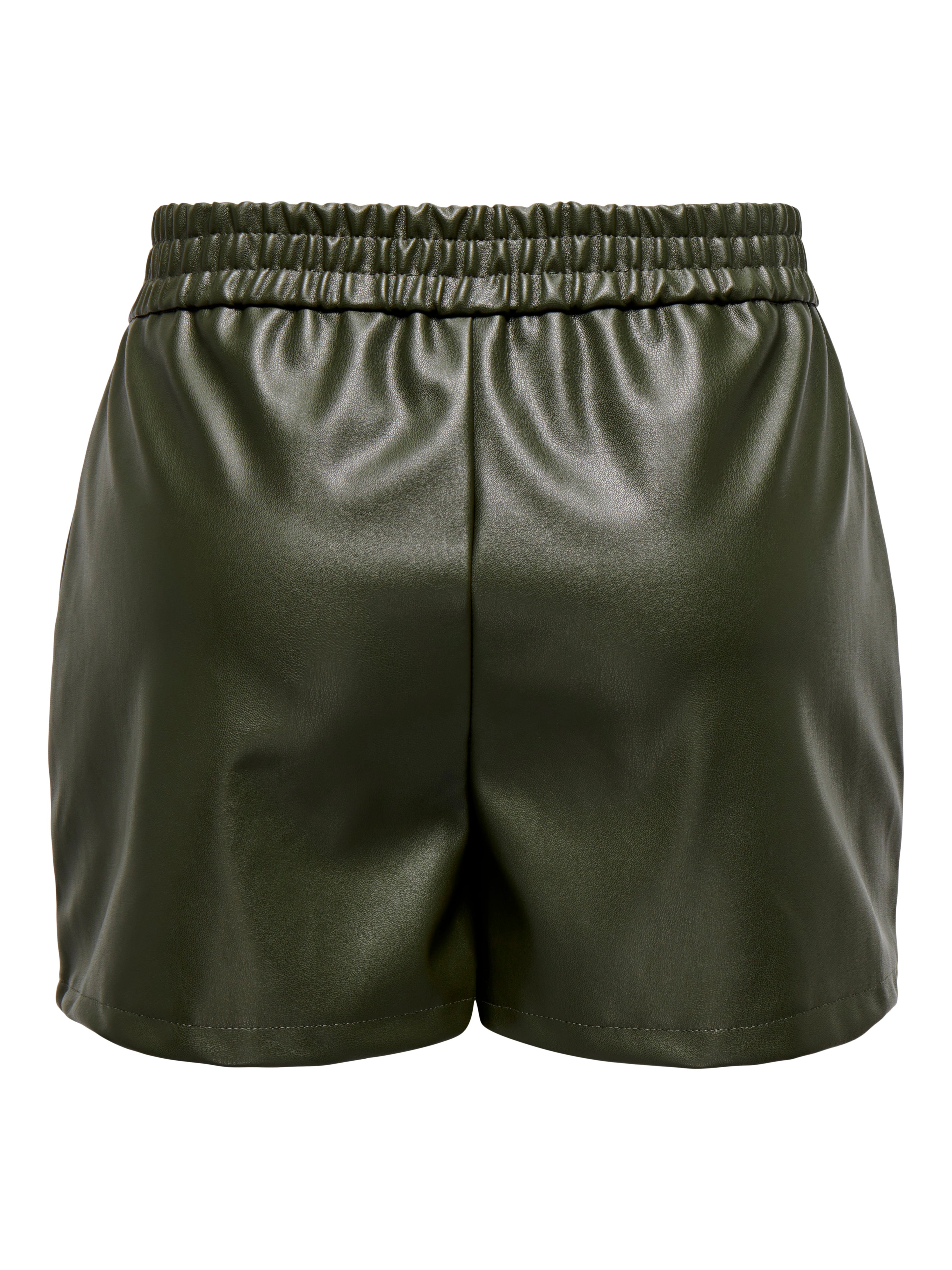 JDYALAIA Mittlere Taille Normal geschnitten Kunstledershorts Forest Night