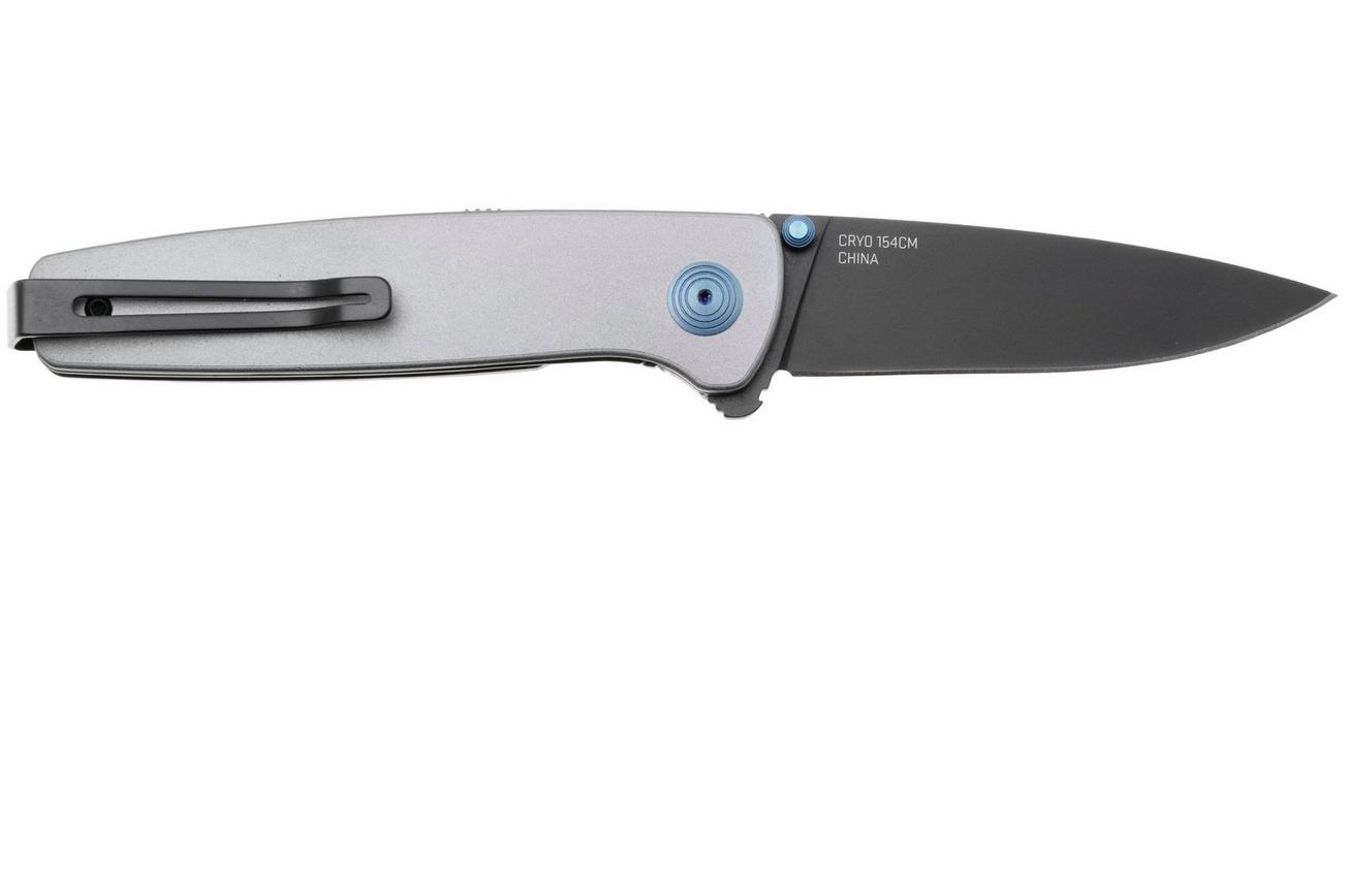 SOG Twitch III 11-15-03-43, Black 154CM, Gunmetal Gray Aluminum, Blue Hardware zakmes