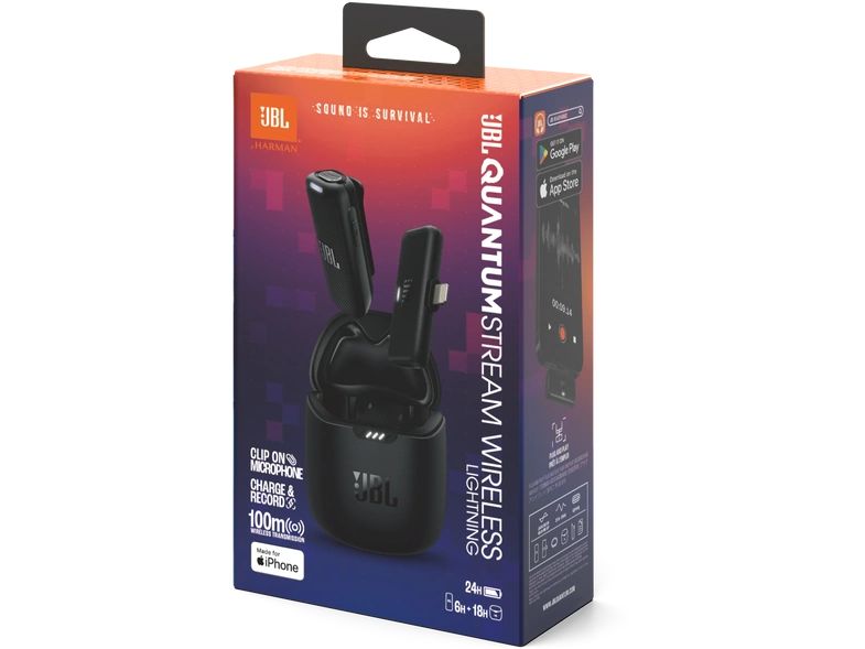 JBL Mikrofon Quantum Stream Wireless - Lightning Kabelloses Mikrofon für unterwegs