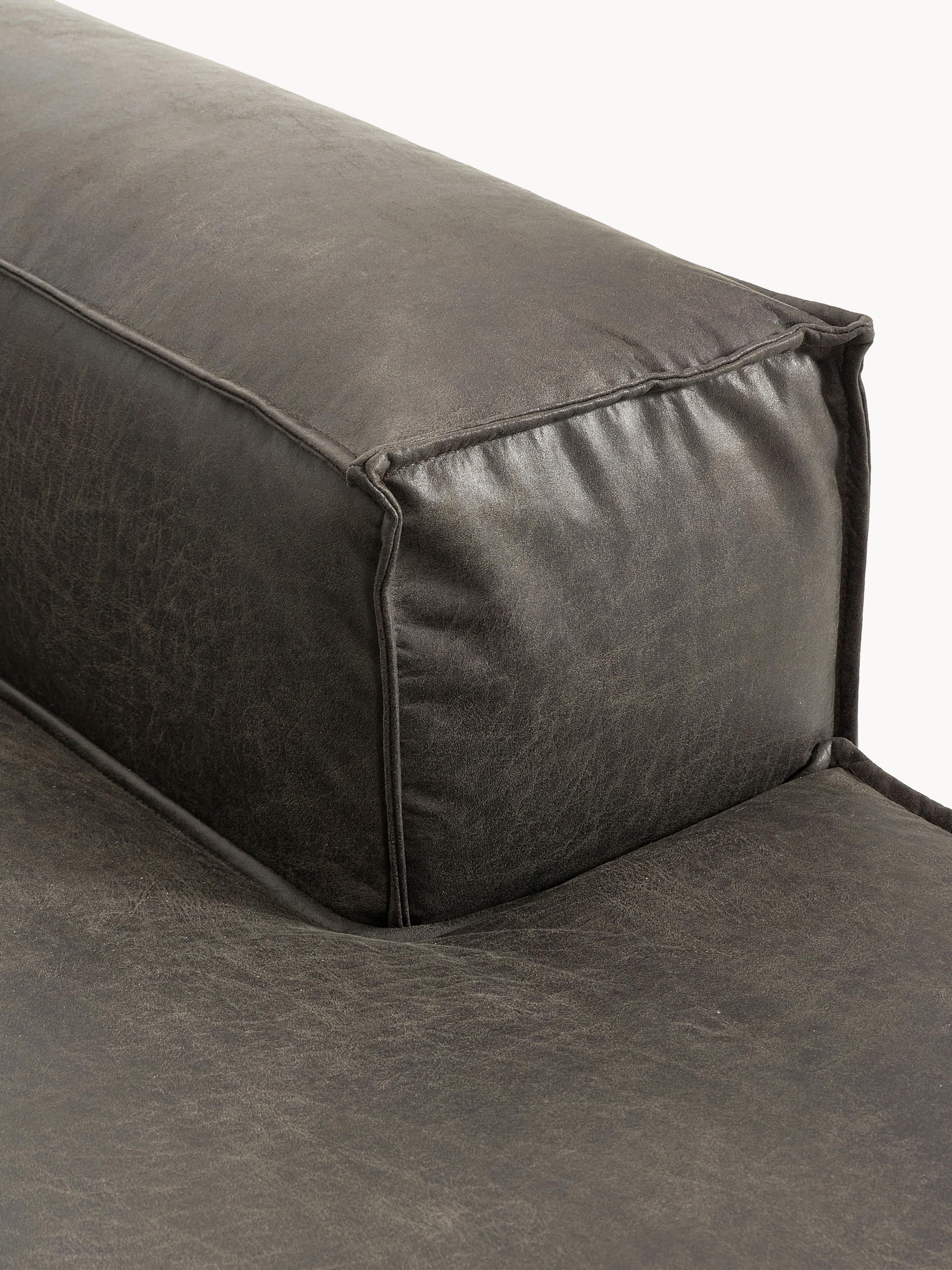 Chaise longue hoekmodule Lennon van gerecycled leer