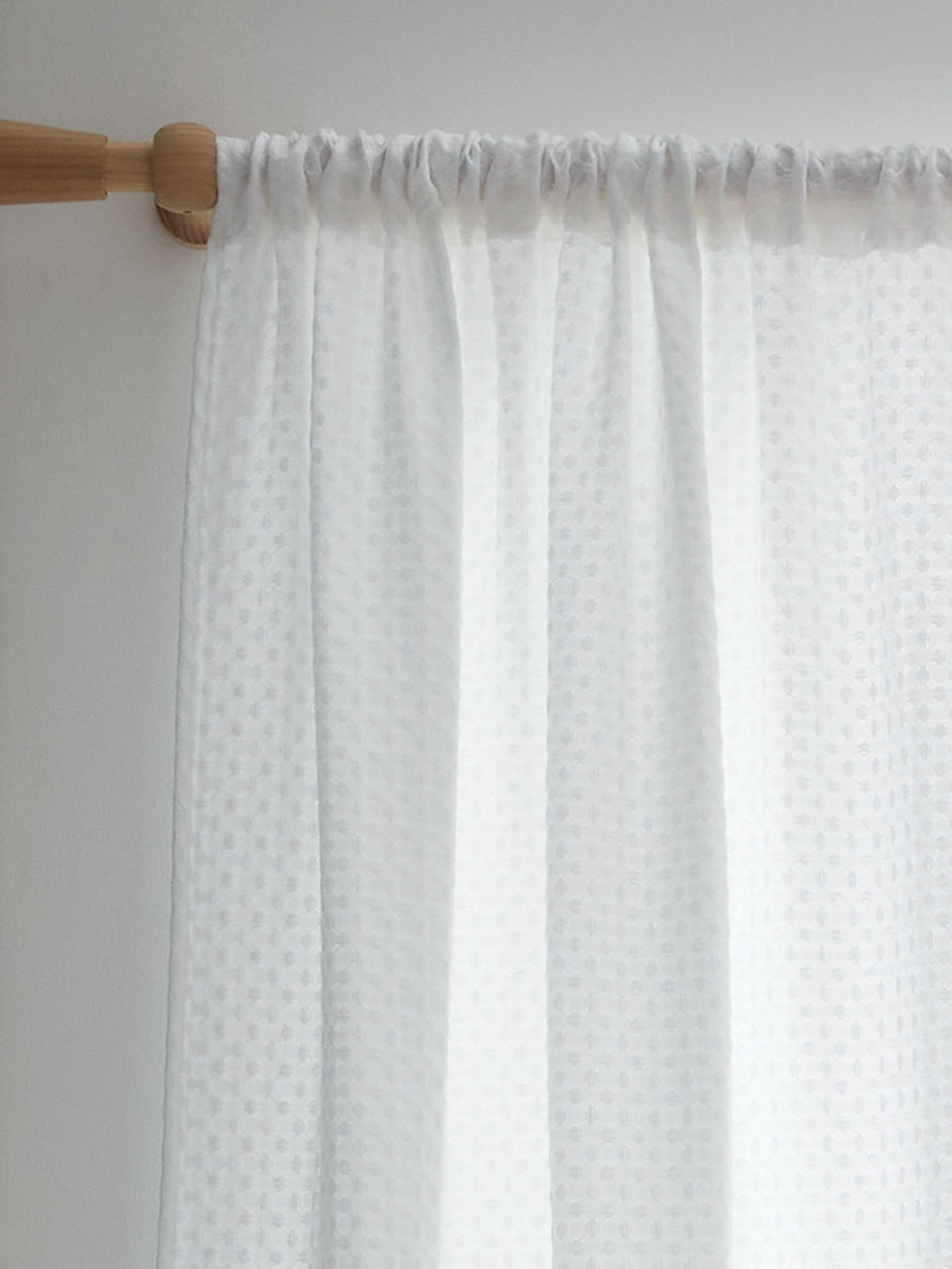 Pineapple Elephant Muscat Waffle Slot Top Voile Curtains Panel