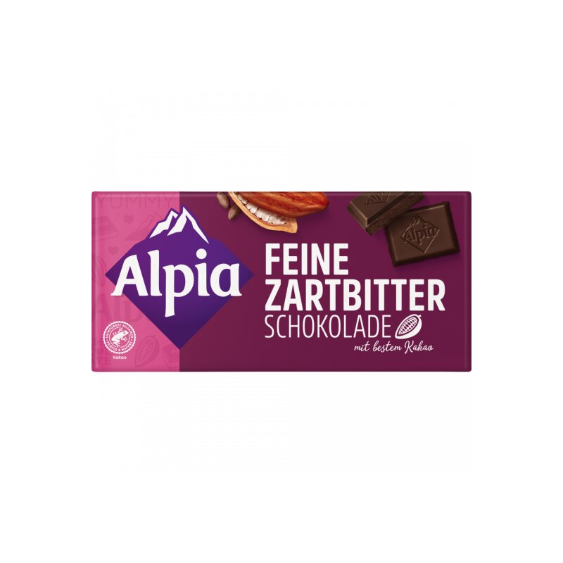 Alpia Tafelschokolade Feine Zartbitter Schokolade 100g MHD:10.1.26
