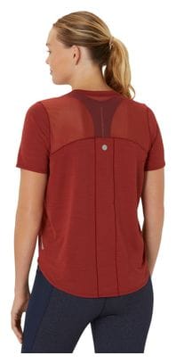 Maillot manches courtes Asics Road V-Neck Rouge Femme