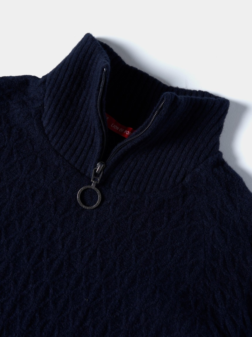 Camisola de malha com textura e fecho