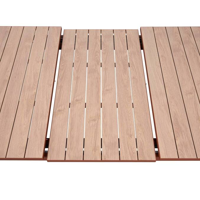 Table de jardin extensible rectangulaire EVASION Effet bois Honey / Acajou