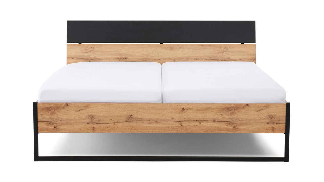 Bed Oakham oak wotan/black