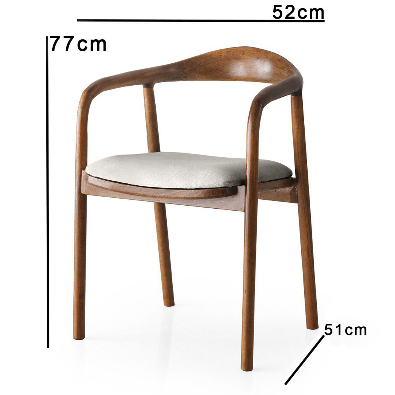 Homitis Chaise PA gris clair - 52x77x51 cm