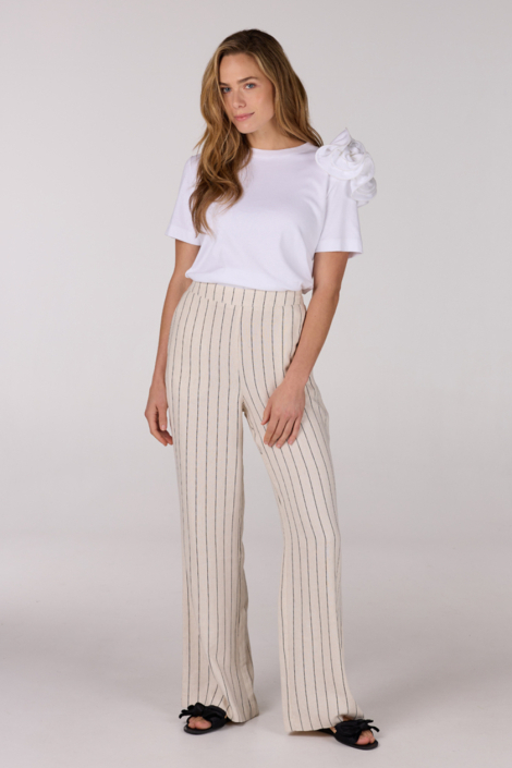 Juffrouw Jansen ecru dames broek