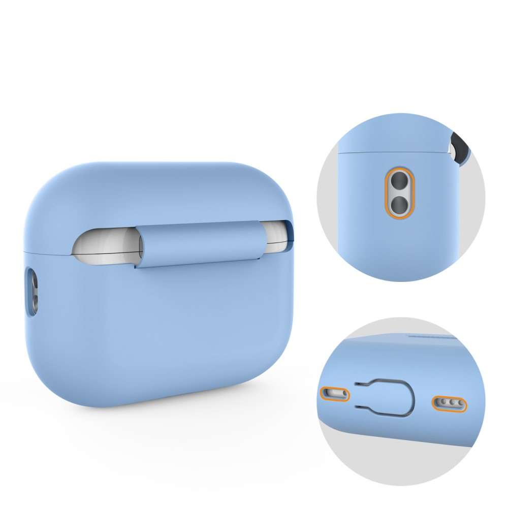 AirPods Pro 2 / AirPods Pro Silikon Schutzhülle Abdeckung mit Handschlaufe - Hellblau