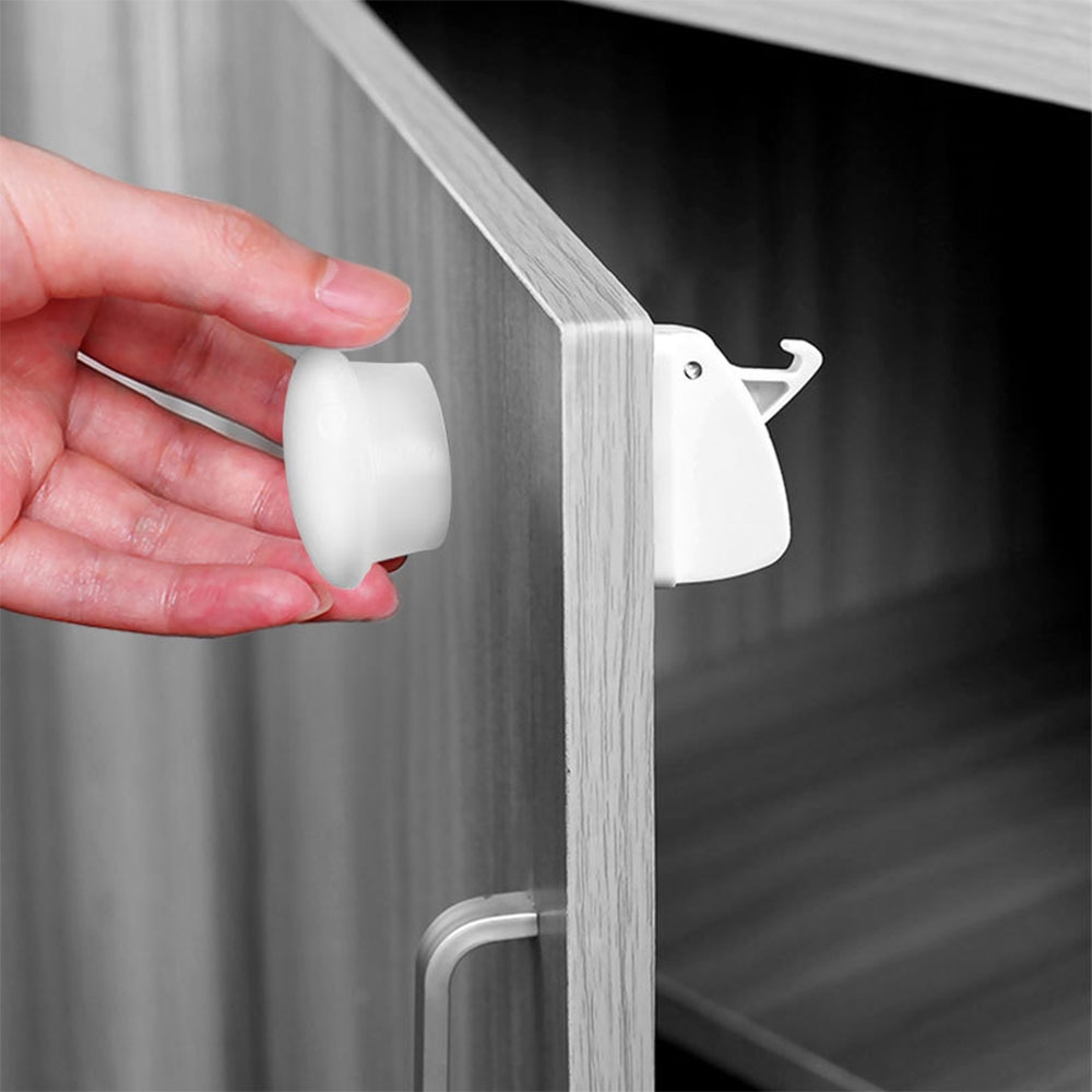 (4er Set) Universal Baby Magnet Schloss Kindersicherung Schrank Türe Schubladen Schutzvorrichtung (zum Kleben)
