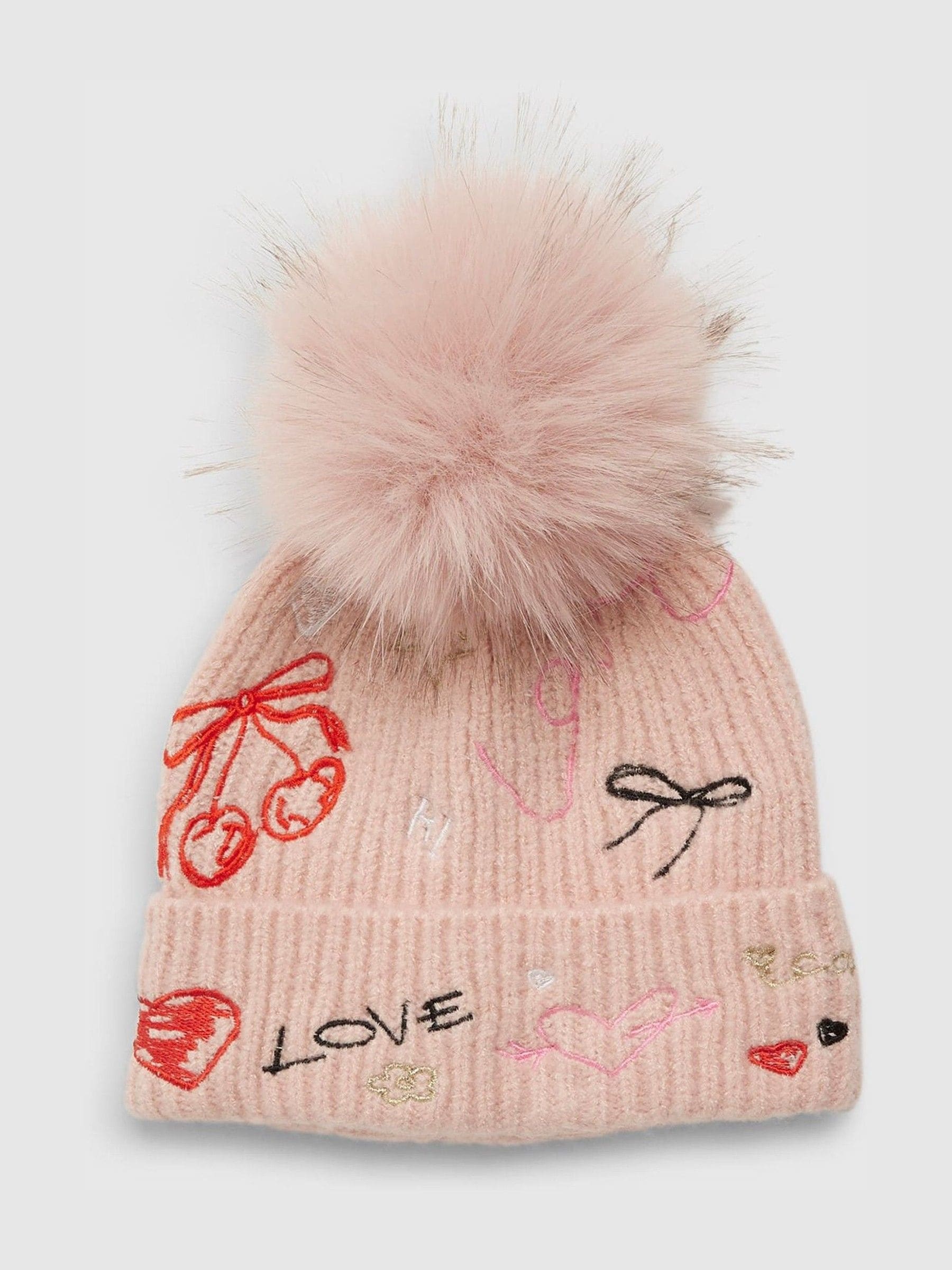 River Island Girls Doodle Pom Beanie