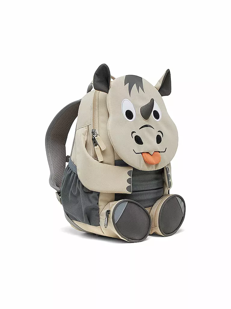AFFENZAHN Kinder Rucksack Große Freunde - Nashorn grau