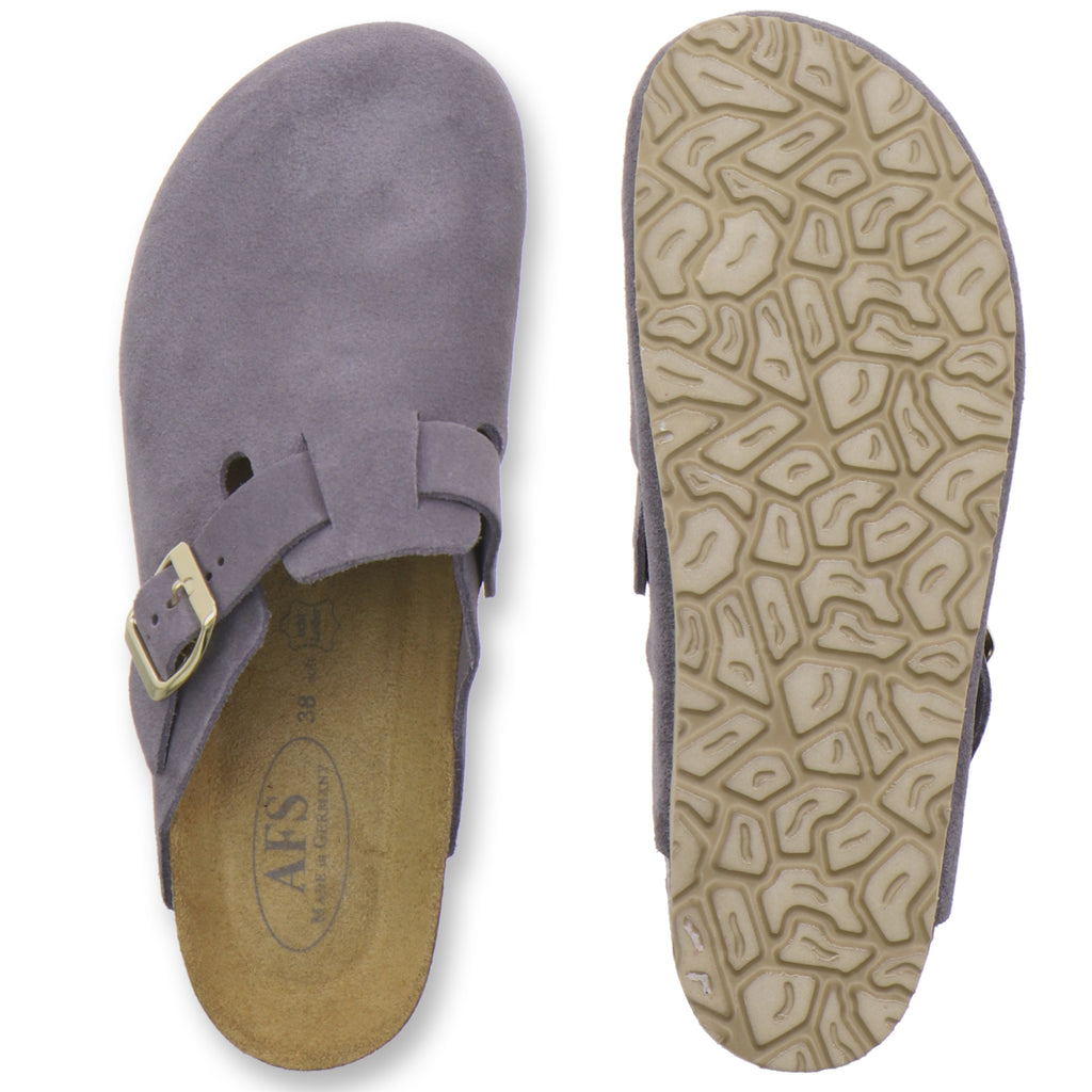 Clogs Damen Leder graphit Velour
