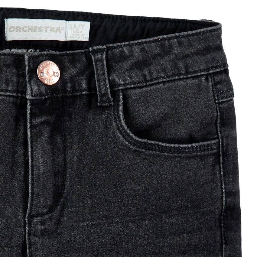 Jean effet used et crinkle coupe skinny - Noir