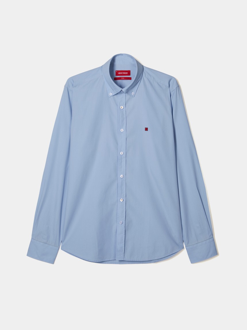 Camisa slim fit em popelina
