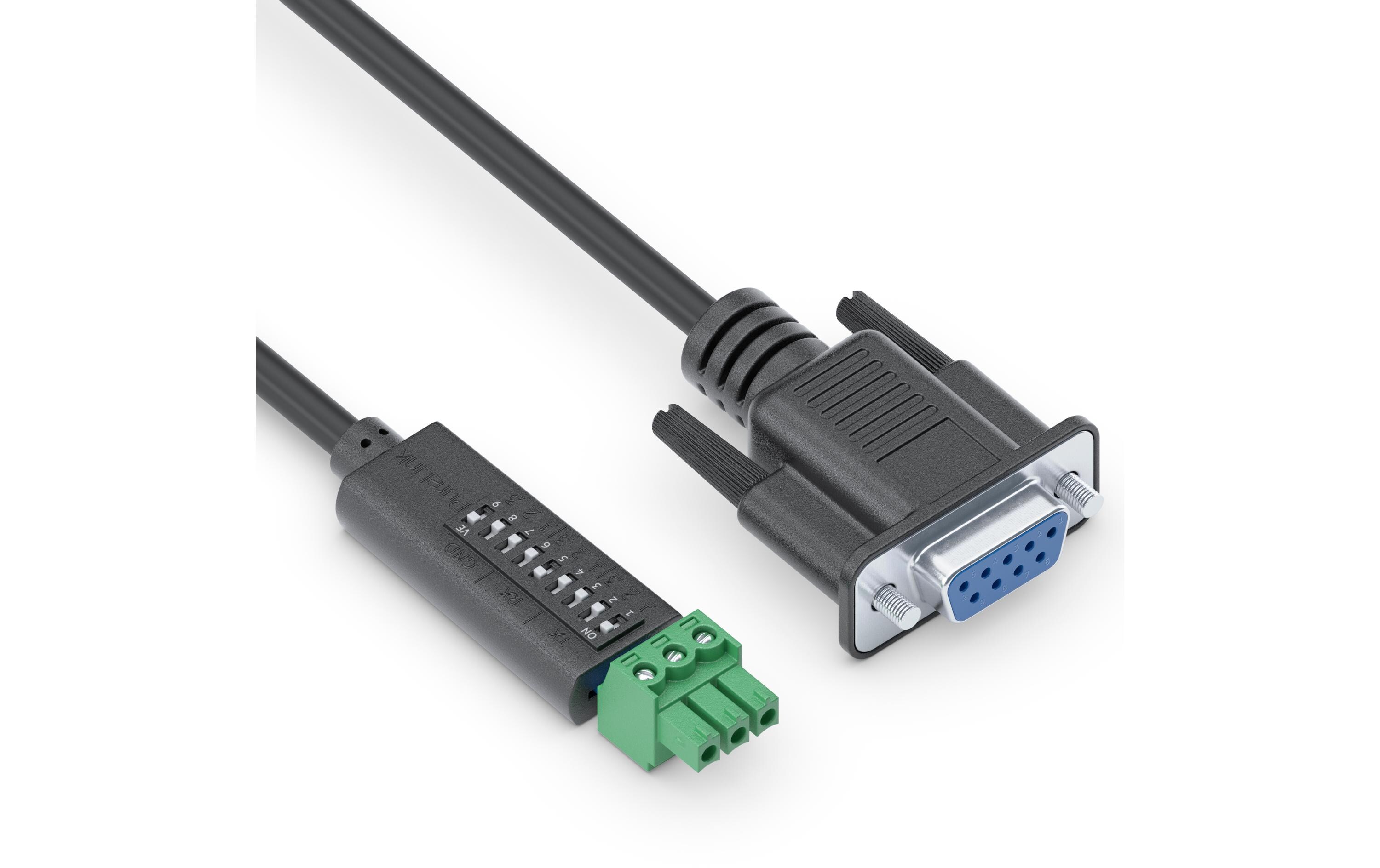 Kabel PTM-RS100 RS-232Konfigurierbares RS232 Kabel mit DIP-Switch