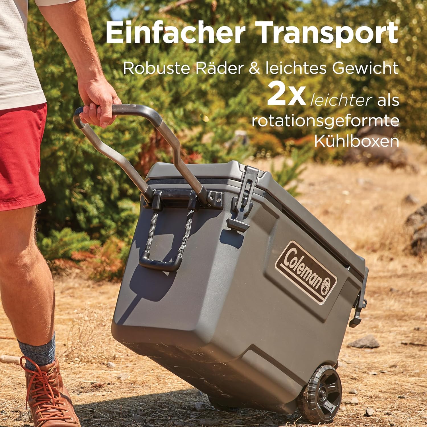 Coleman Convoy Hochleistungs-Kühlbox | 27L - 22L Fassungsvermögen | Hält EIS bis zu 5 Tage lang | Vollschaumisolierung | Große, tragbare Eisbox für den harten Einsatz im Freien & auf Baustellen