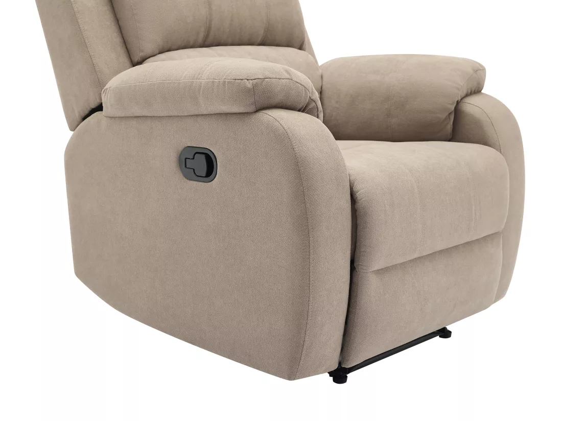 Fauteuil relax en microfibre taupe BRODY