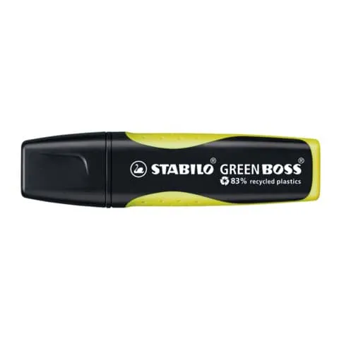 Stabilo Green Boss Gul - 83% genanvendt plast - (10 stk.)