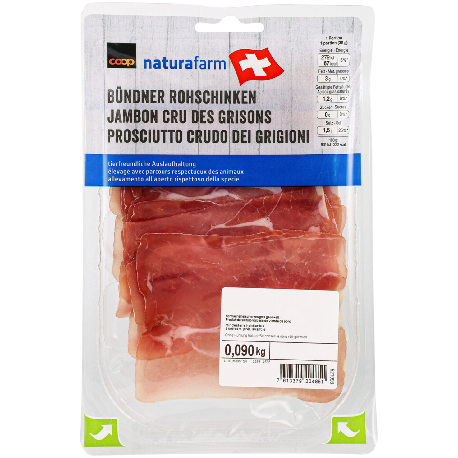 Naturafarm Bündner Rohschinken extrafein