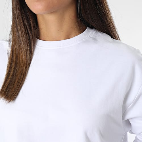 Sweat Crewneck Crop Femme Tina Blanc