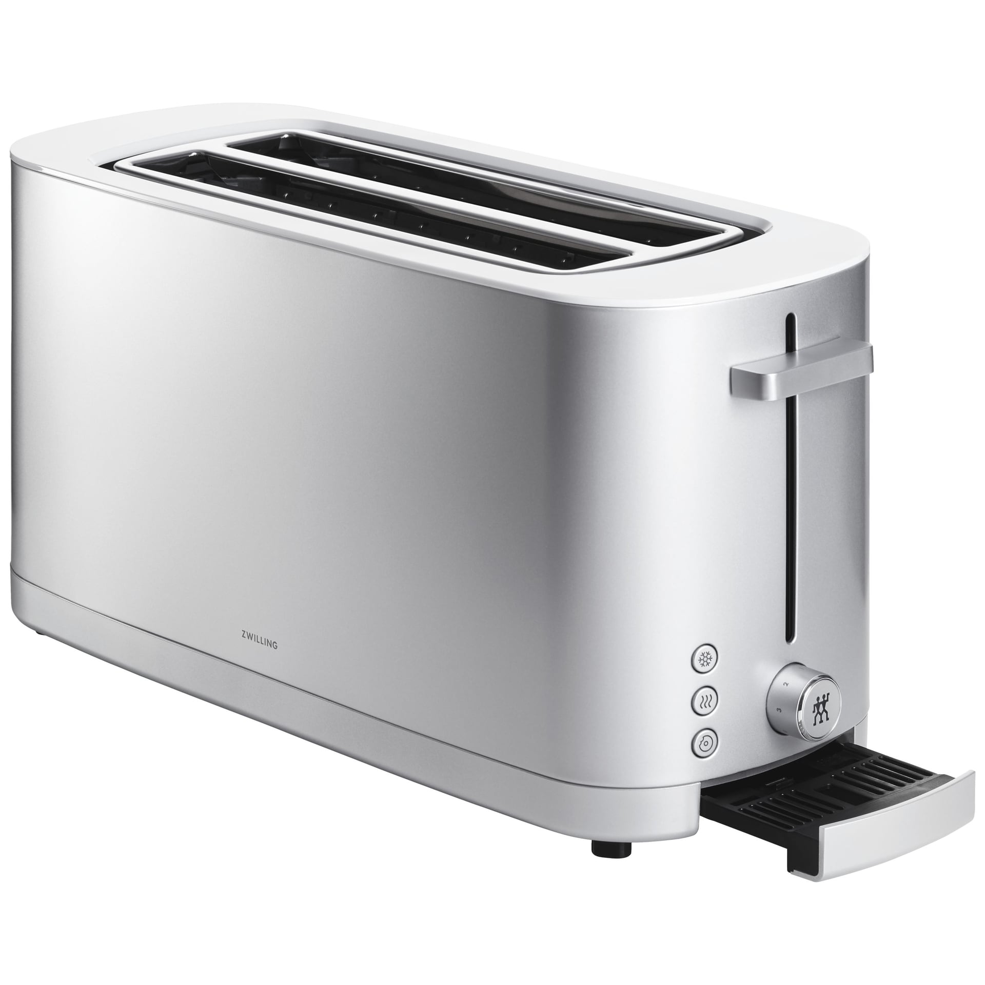 ZWILLING Toaster ENFINIGY lang silberfarbig mit Brötchenaufsatz